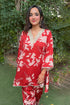 Red Floral Festive Kurta Set
